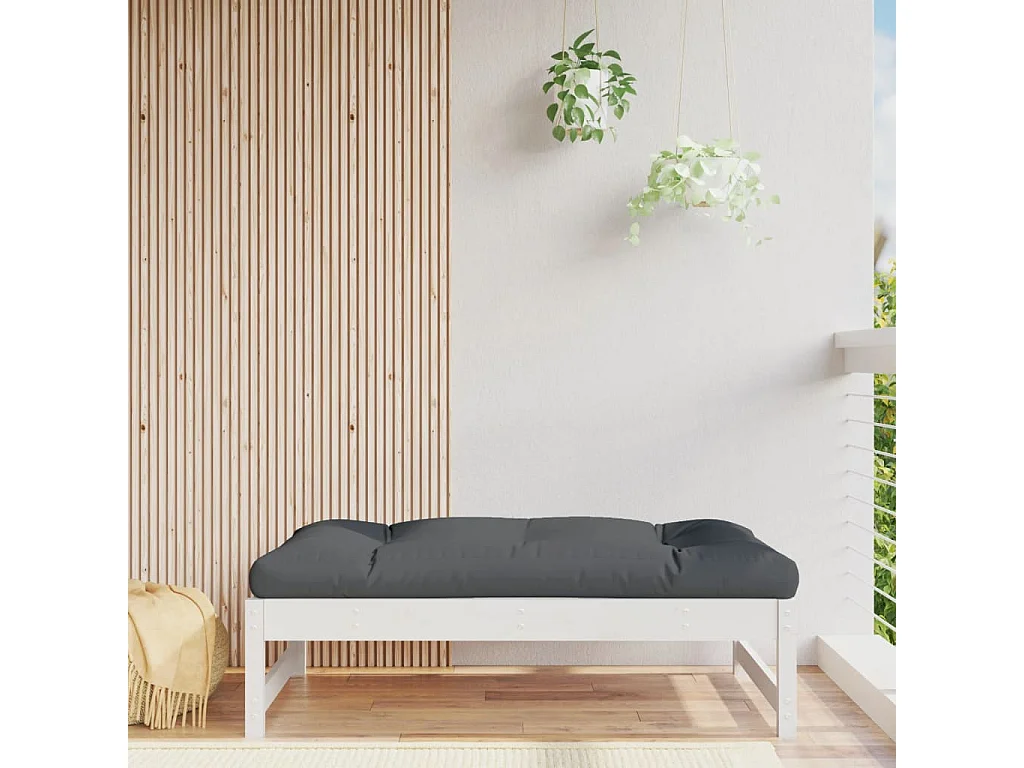Canapé de jardin - Repose-pied de jardin 120x80 cm blanc bois de pin massif FR39860