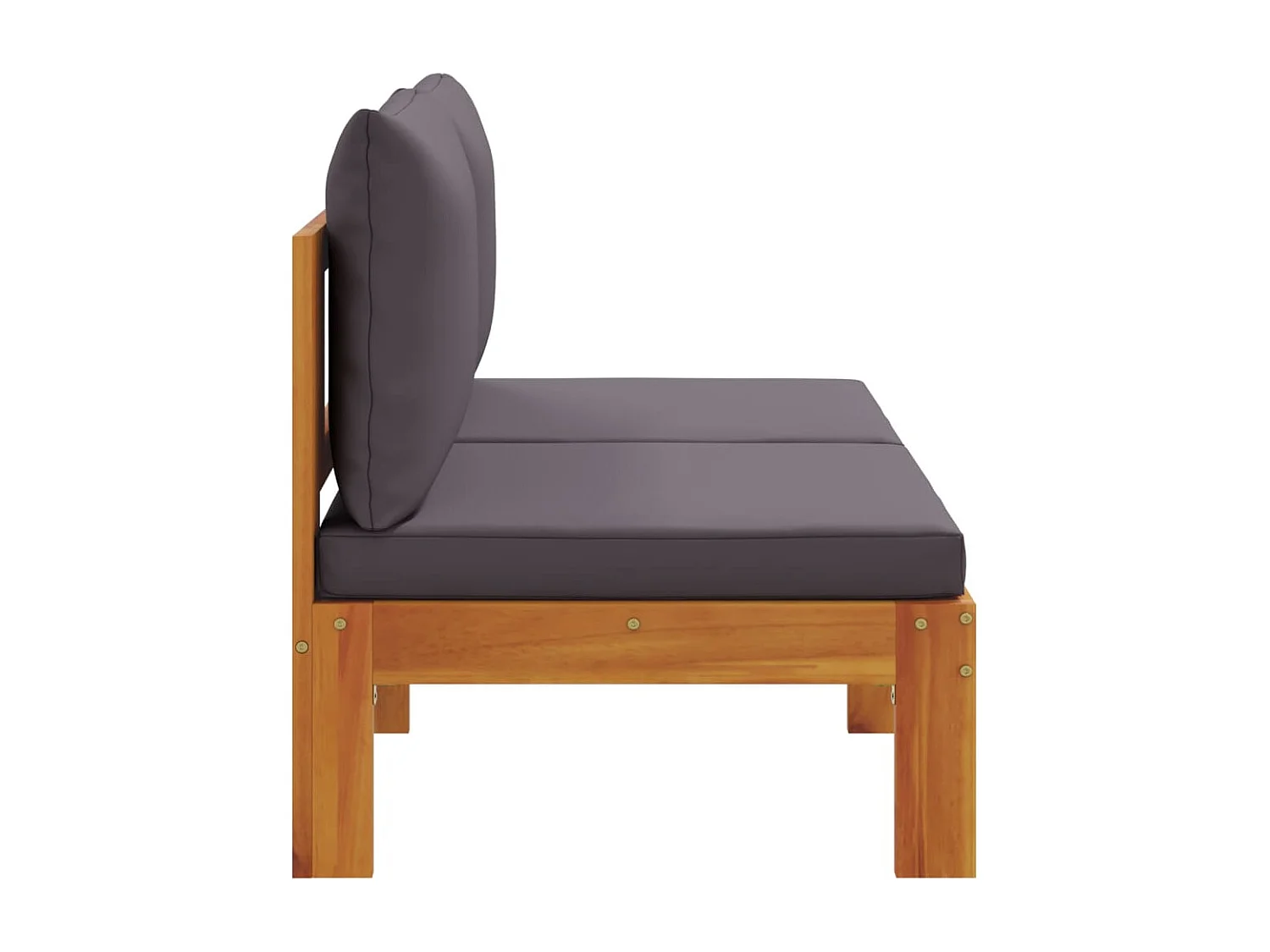 Canapé de jardin sans accoudoirs coussins 2 places bois acacia FR88161