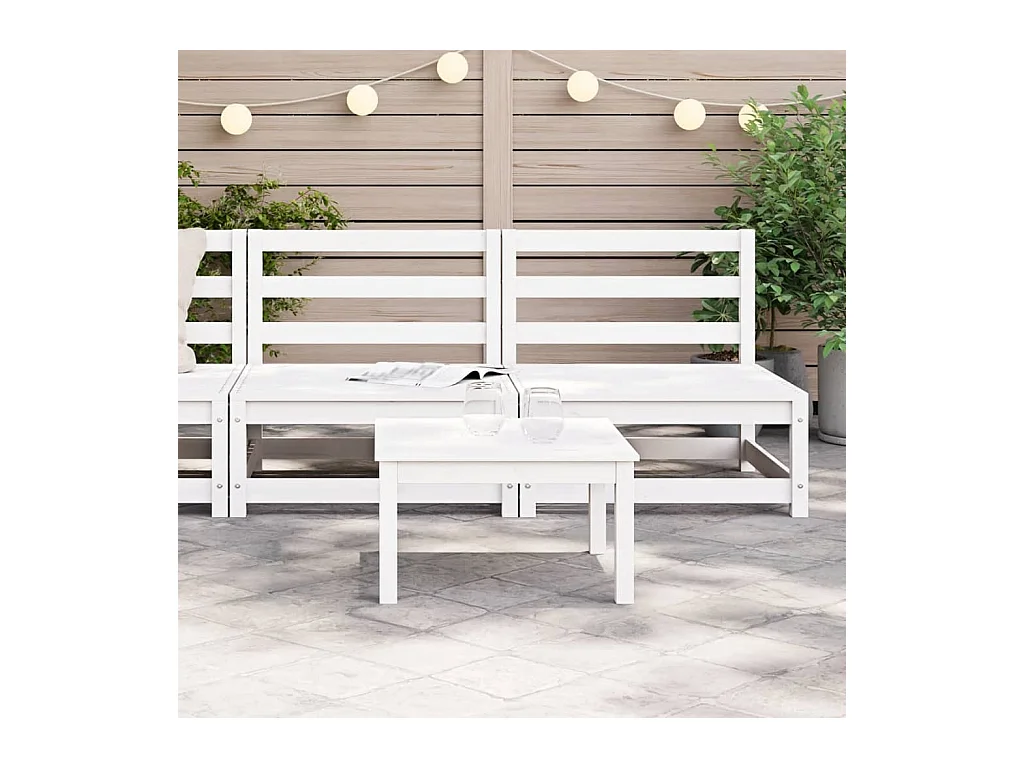 Tuinbank zonder armleuningen 2 st 70x70x67 cm grenenhout wit BE788563