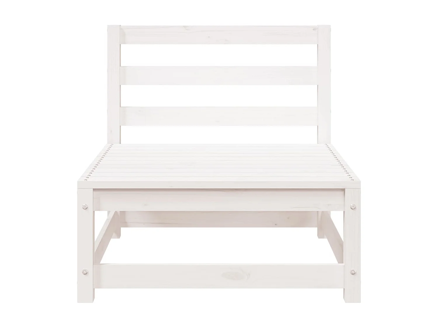 Canapés de jardin sans accoudoirs 2 pcs blanc bois pin massif FR27205