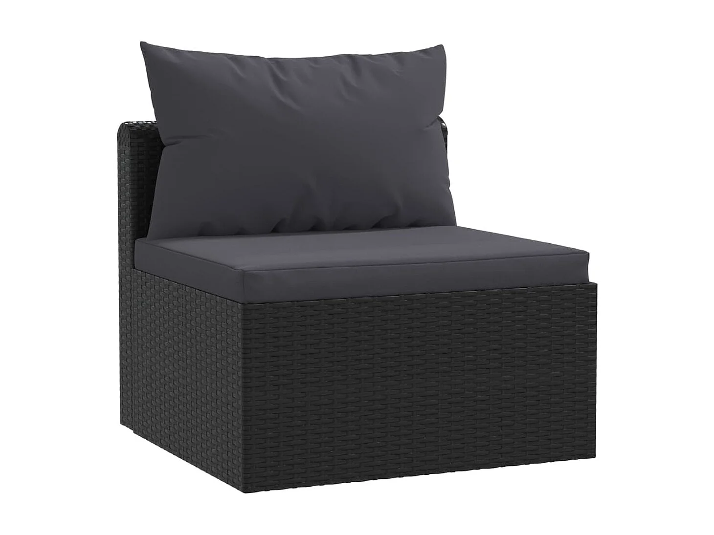 Canapés de jardin 4 pcs avec coussins Résine tressée Noir FR11470