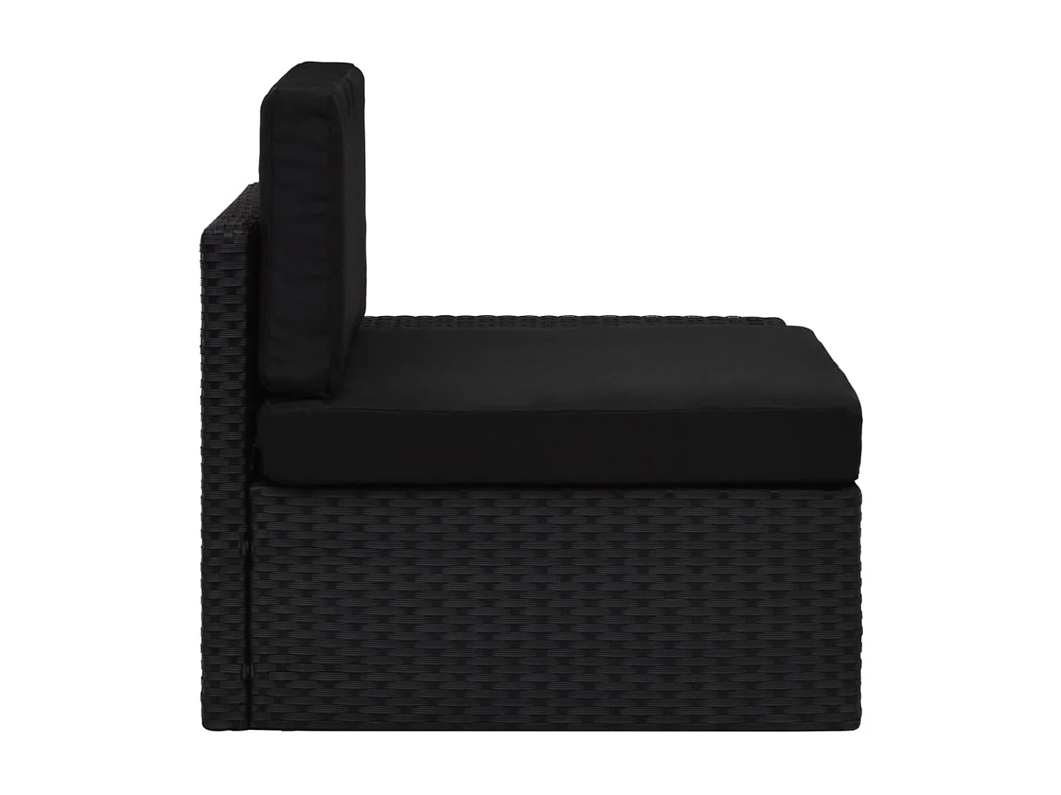 Sofá seccional esquina reposabrazos izquierdo ratán PE negro ES457439