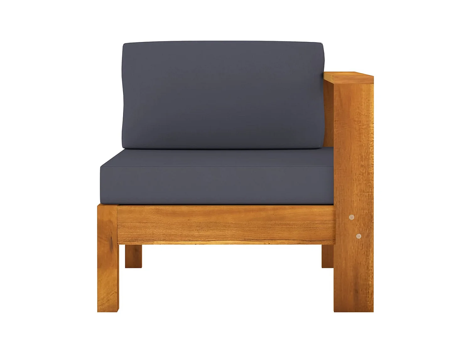 Canapé central avec 1 accoudoir Gris foncé Acacia solide FR80980