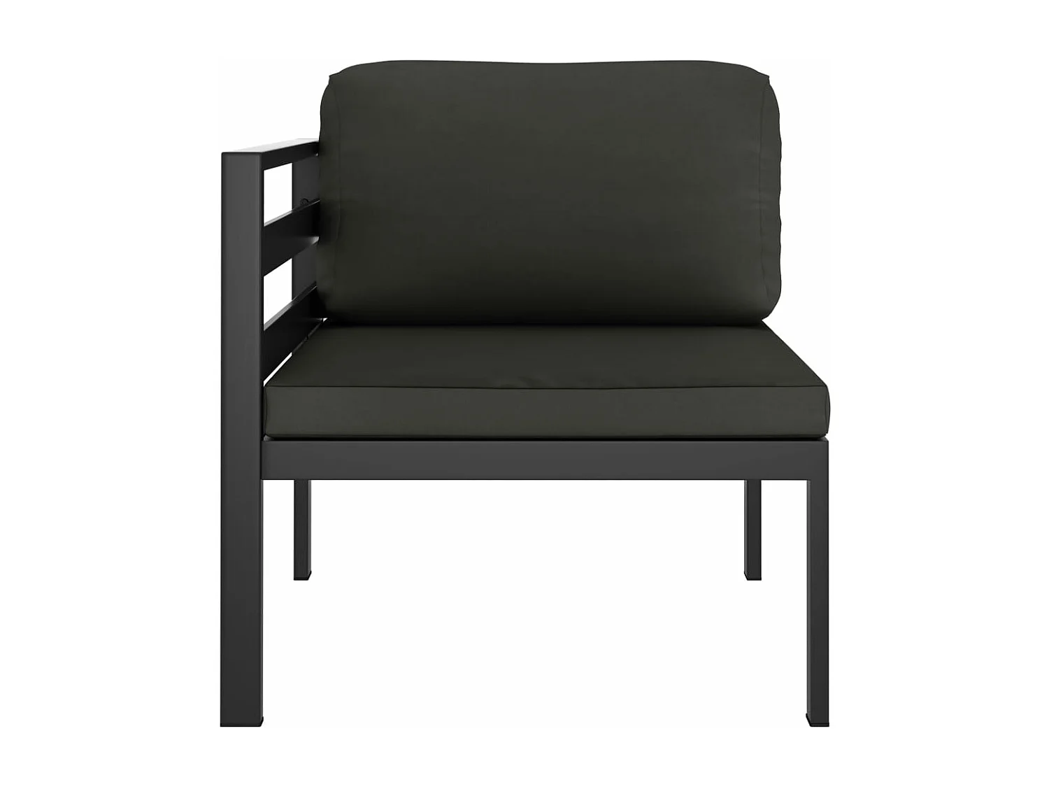 Hoekbank sectioneel 1 st met kussens aluminium antracietkleurig BE682771