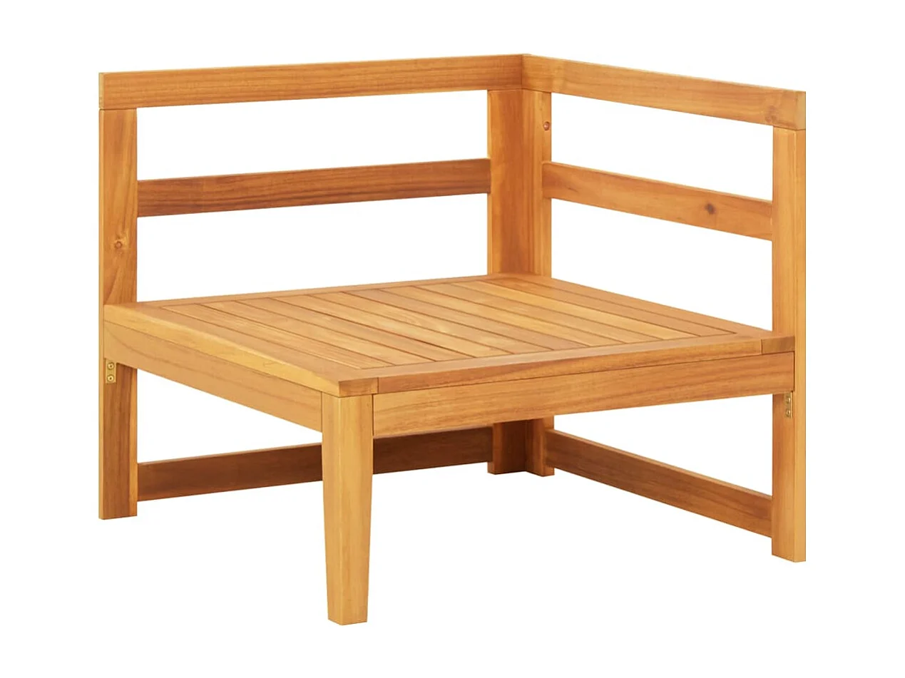 Sofá de esquina madera maciza de acacia con cojines gris oscuro ES496067