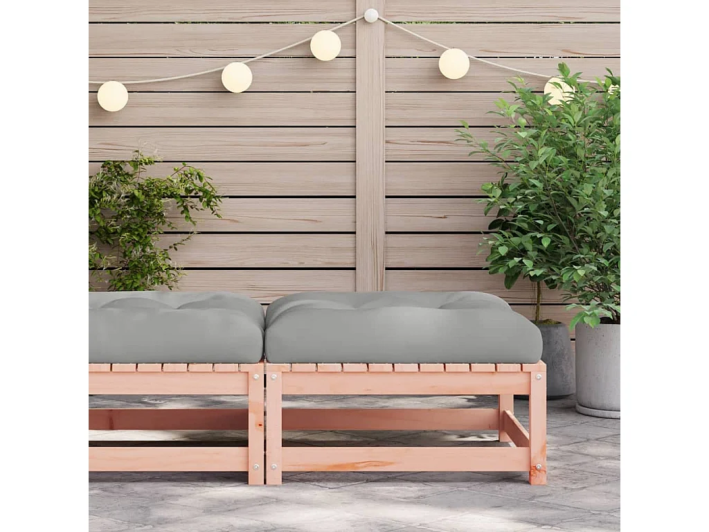 Canapé de jardin - Repose-pied de jardin avec coussin bois massif douglas FR62345