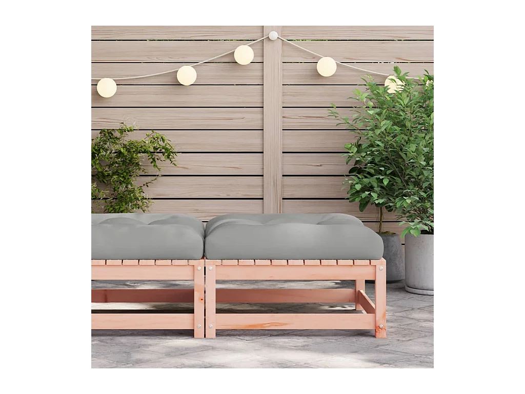 Canapé de jardin - Repose-pied de jardin avec coussin bois massif douglas FR62345