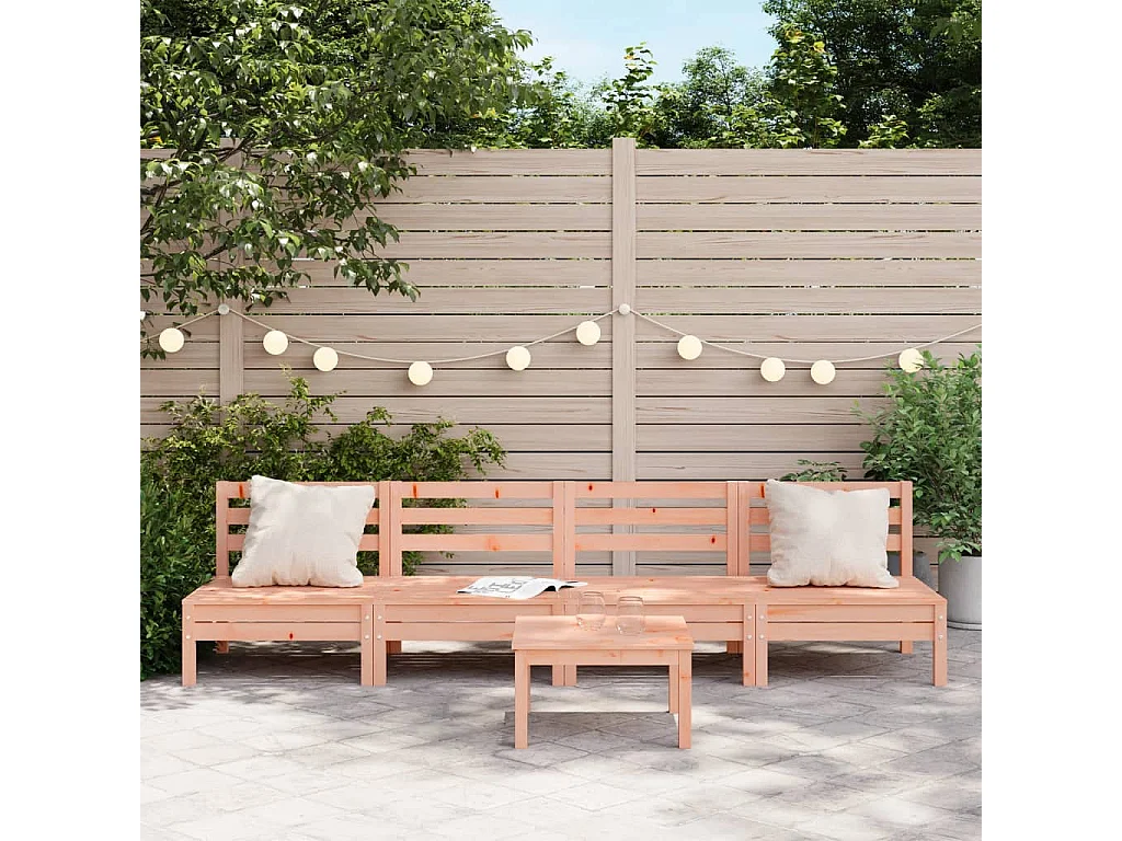 Sofás de jardín sin reposabrazos 4 uds madera maciza Douglas ES358433