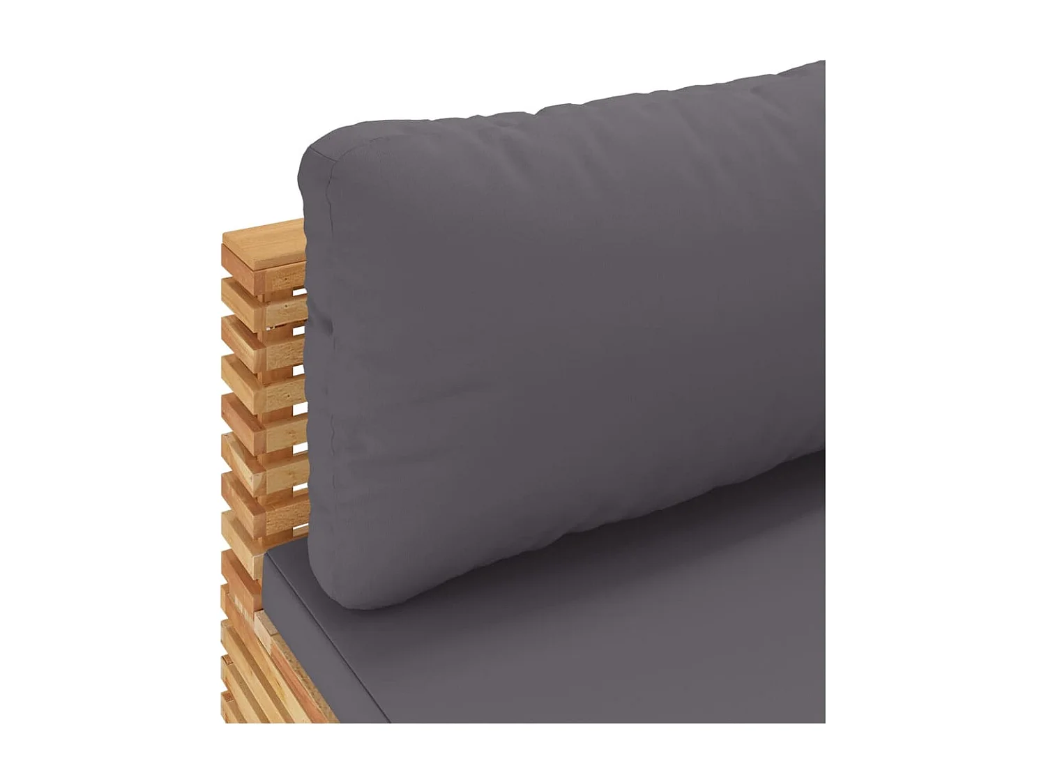 Sofá central jardín con cojines gris oscuro madera maciza teca ES646649