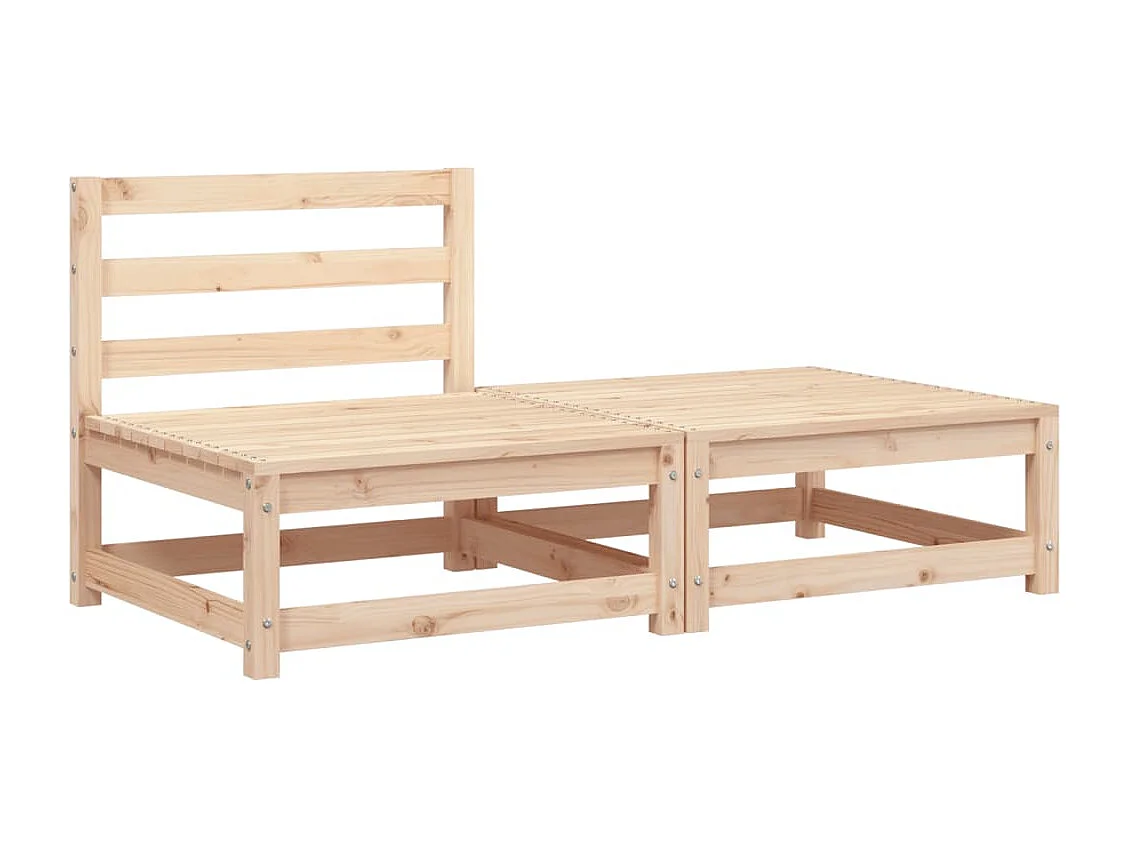 Canapé de jardin sans accoudoirs repose-pieds bois pin massif FR88369