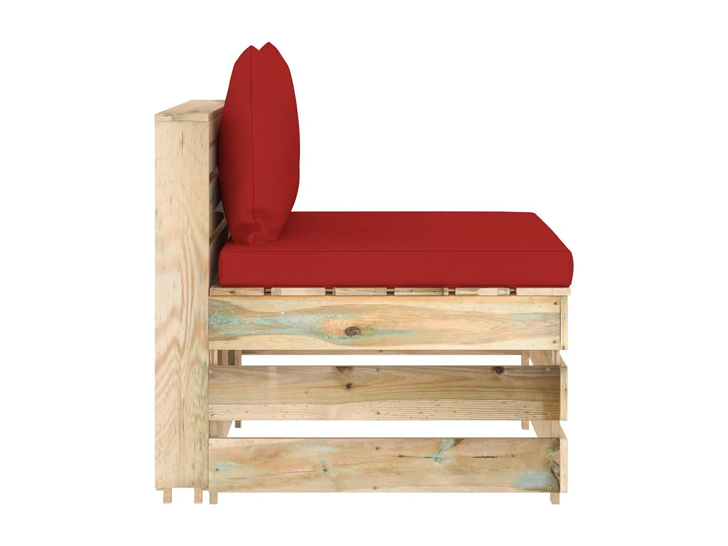 Canapé central sectionnel avec coussins Bois imprégné de vert FR21487