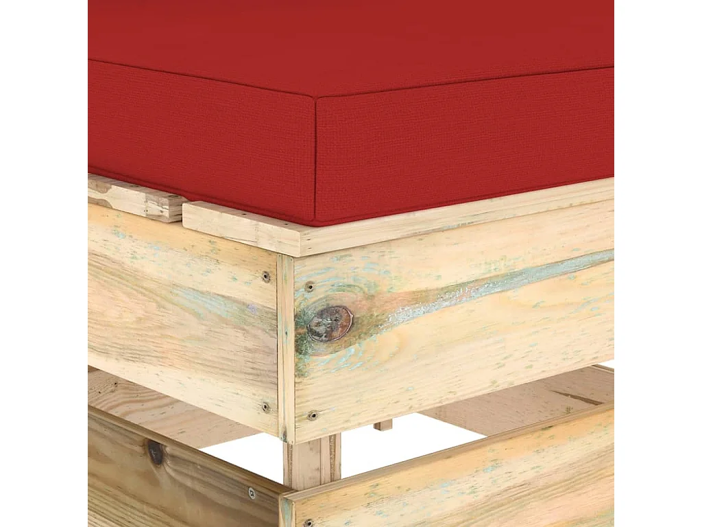 Canapé central sectionnel avec coussins Bois imprégné de vert FR21487