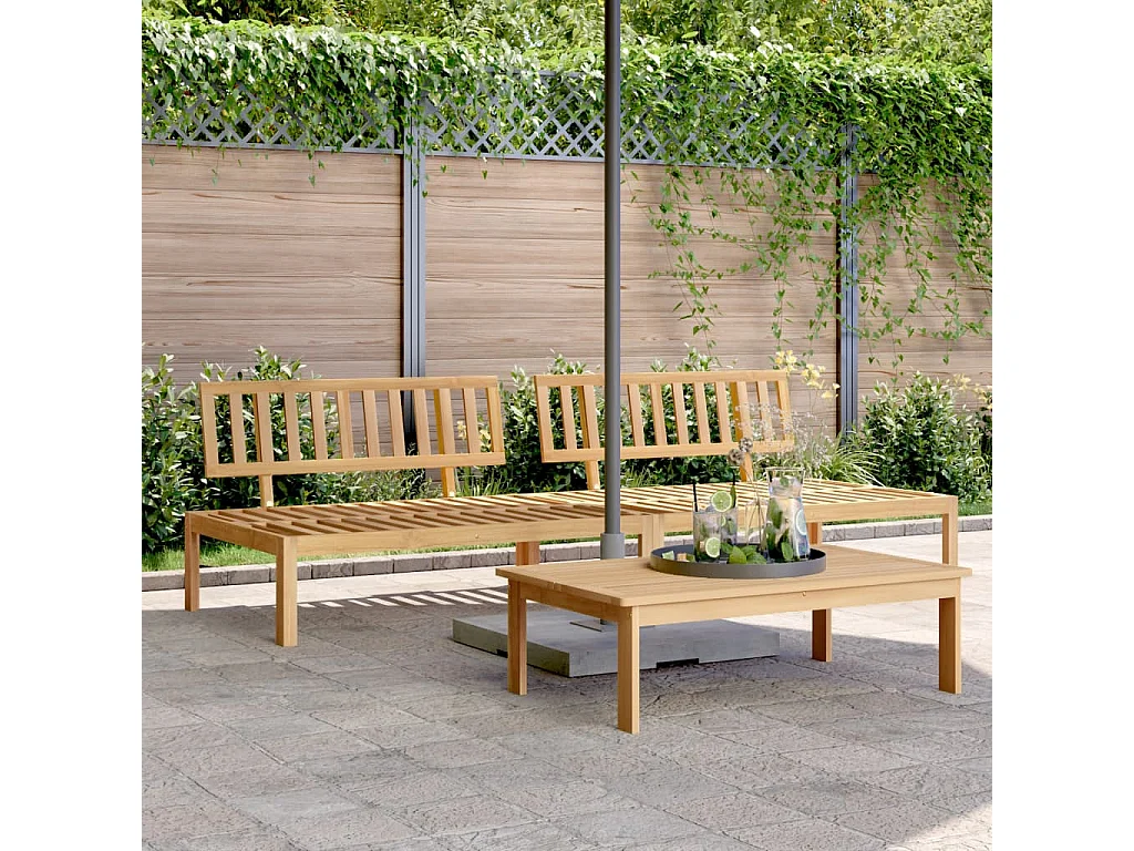 Lot de 2 Canapés centraux palette de jardin bois massif d'acacia FR314521