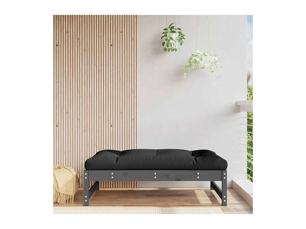 Canapé de jardin - Repose-pied de jardin 120x80 cm gris bois de pin massif FR26586