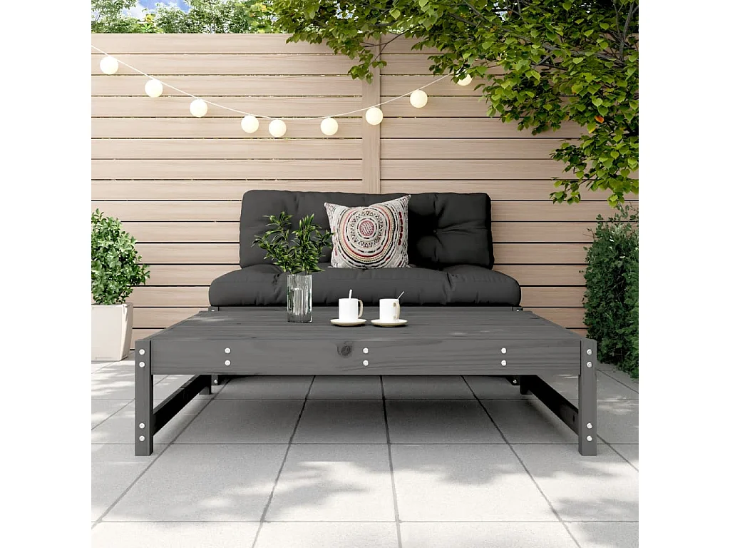Canapé de jardin - Repose-pied de jardin 120x80 cm gris bois de pin massif FR26586