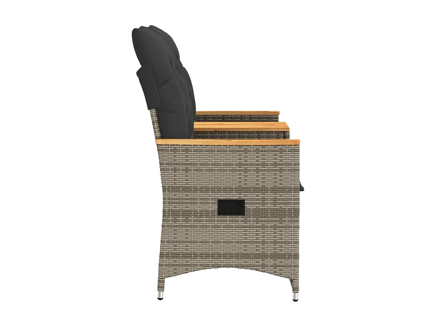 Canapé de jardin inclinable 2 places avec table gris poly rotin FR426399