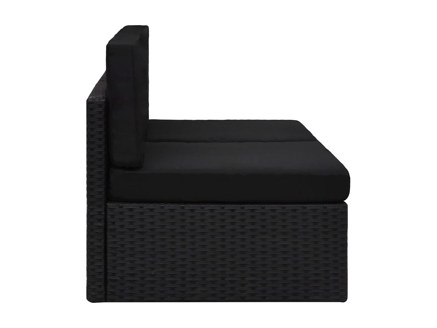 Canapé sectionnel 2 places Résine tressée Noir FR36918