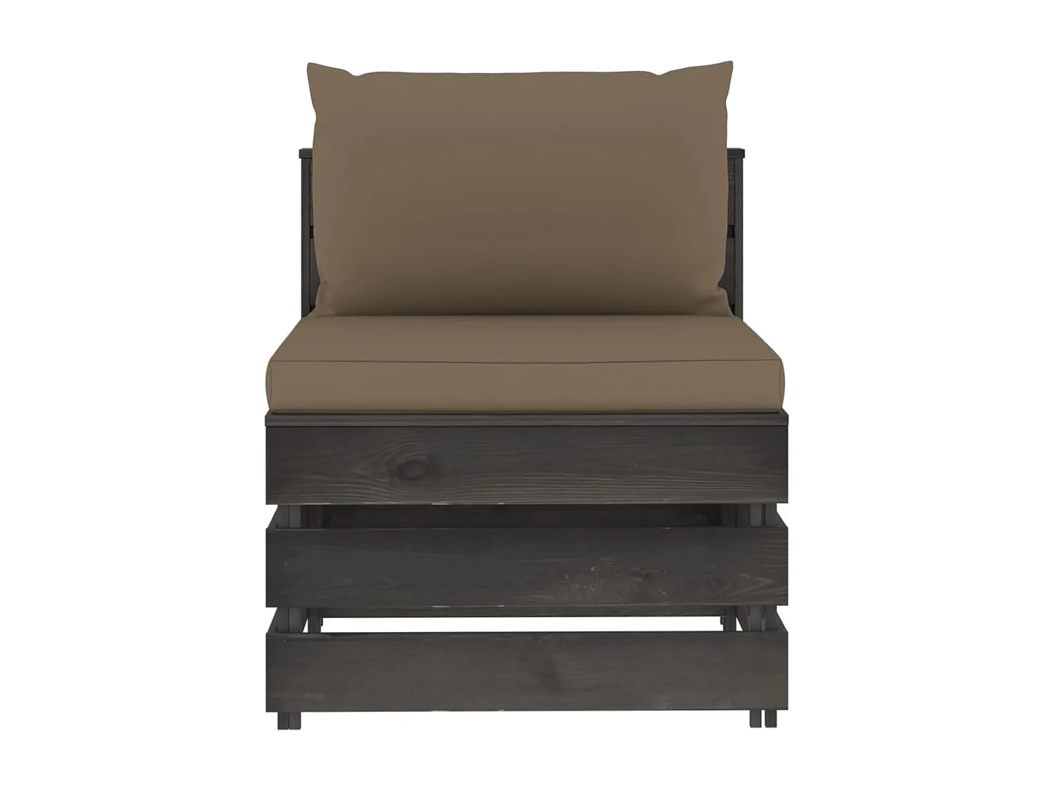 Canapé central sectionnel avec coussins Bois imprégné de gris FR12364