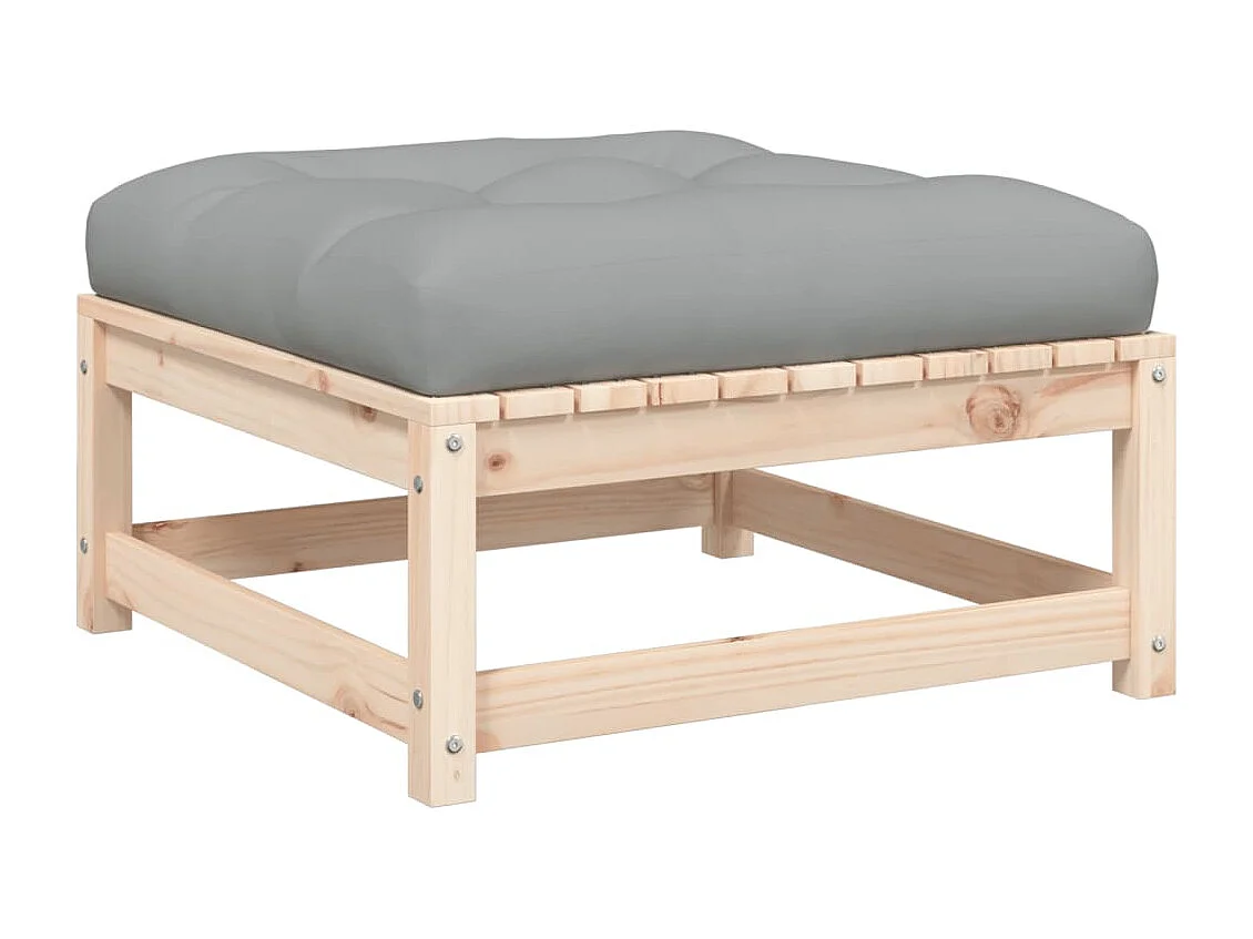 Canapé de jardin - Repose-pied de jardin avec coussin bois de pin massif FR39657