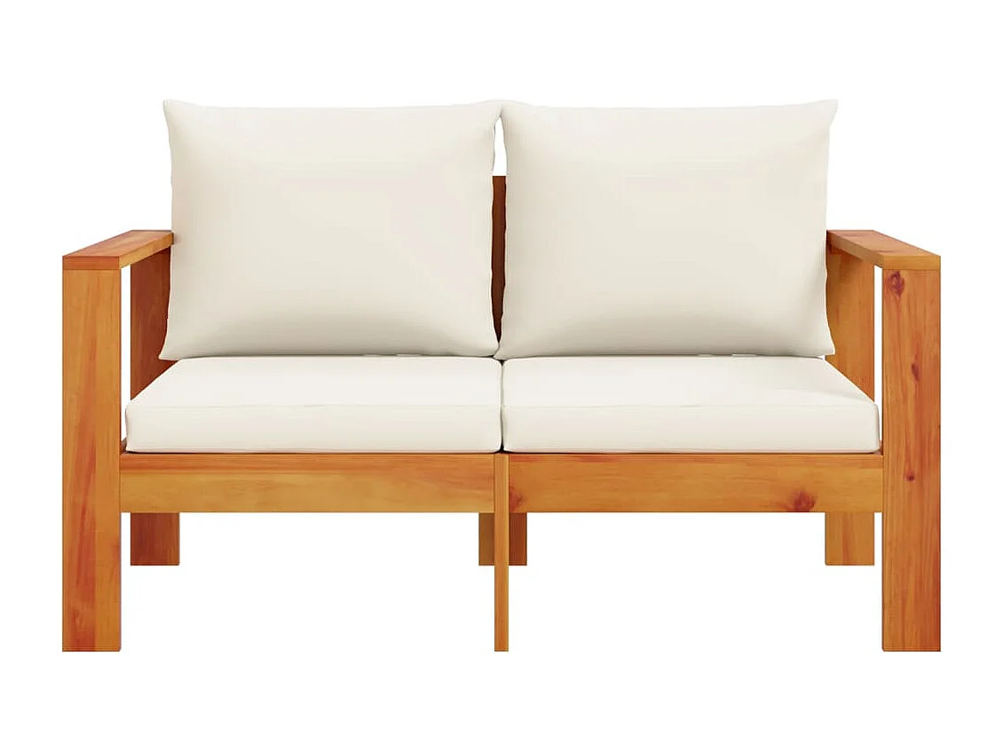 Canapé de jardin avec coussins 2 places bois massif d'acacia FR36563
