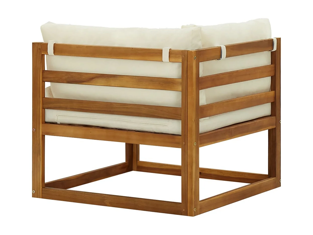 Lot de 2 Canapés d'angle sectionnels avec coussins Blanc crème FR78305