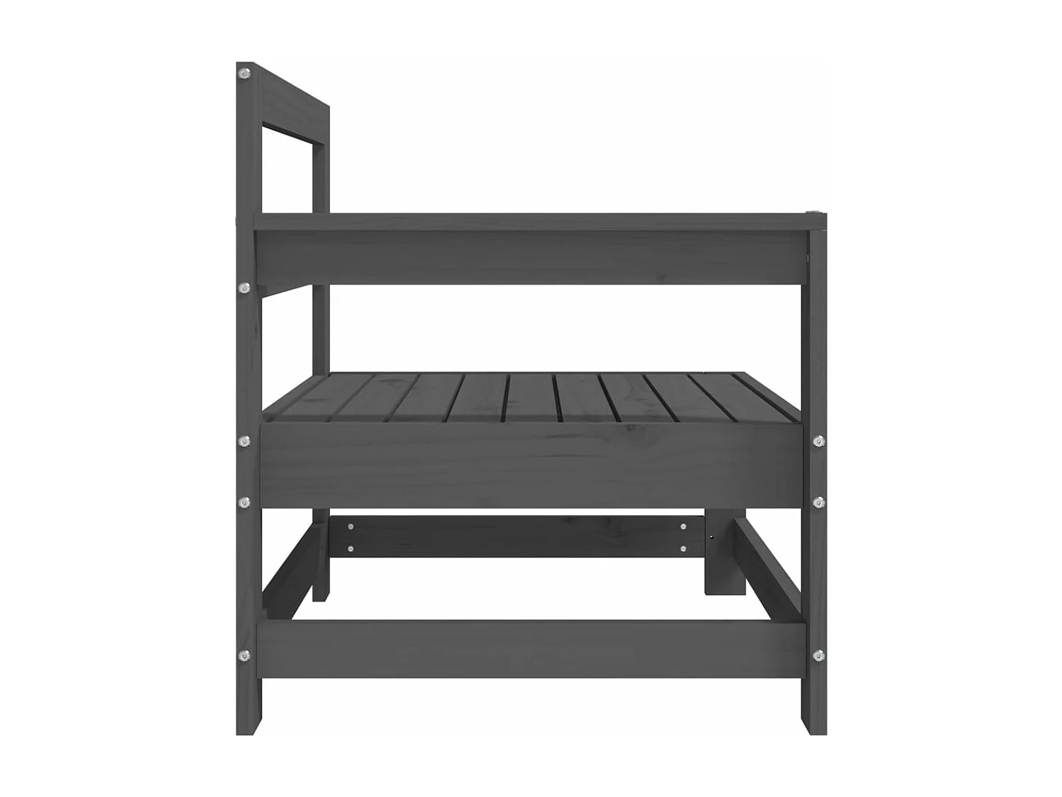 Lot de 2 Canapés d'angle de jardin gris bois de pin massif FR34425