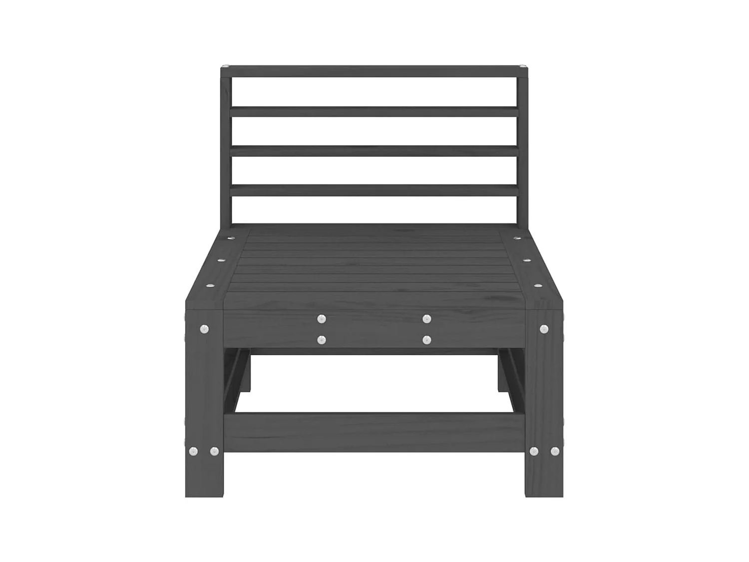 Sofás centrales de jardín 2 uds madera maciza de pino gris ES781860