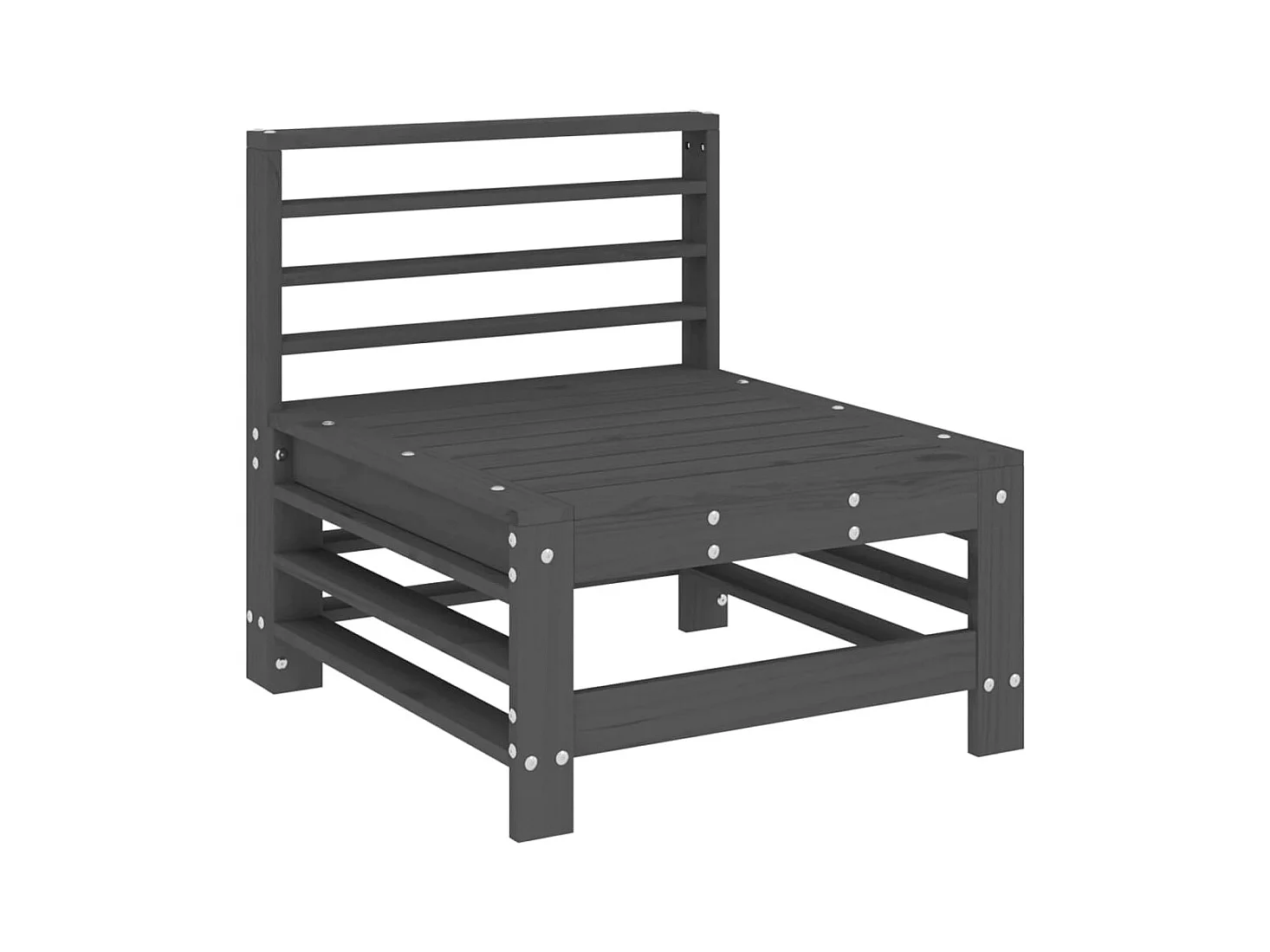 Canapés centraux de jardin 2 pcs gris bois de pin massif FR78985