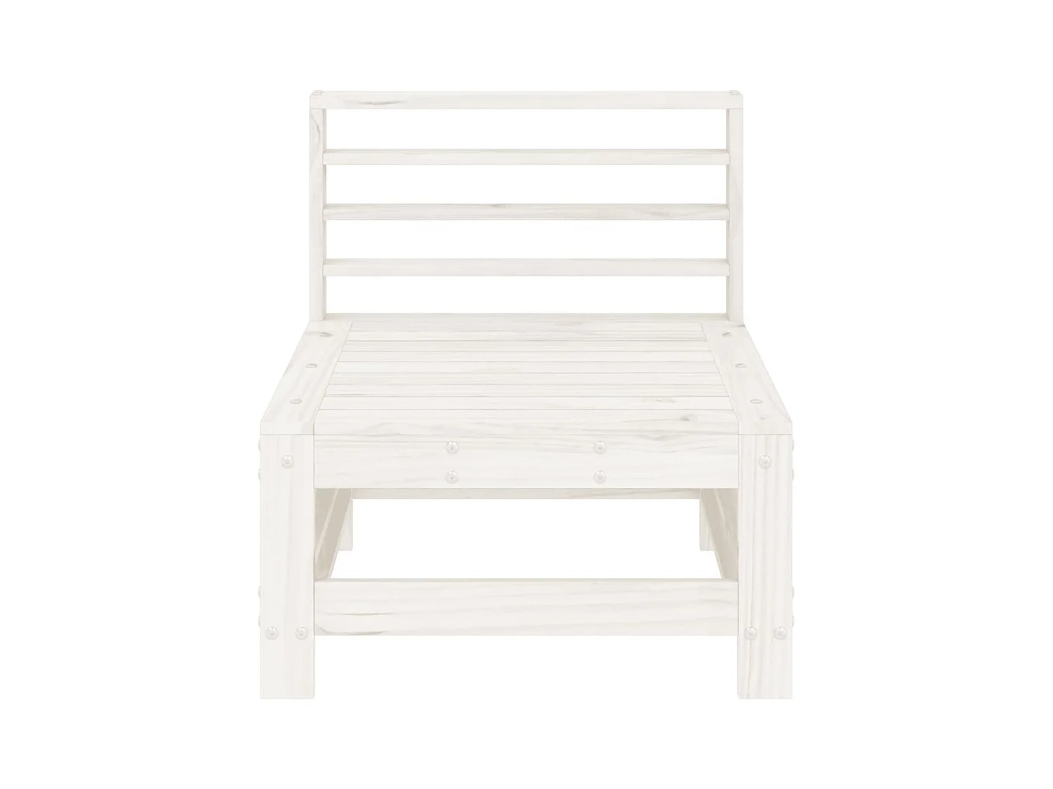 Canapé central de jardin blanc bois de pin massif FR85814