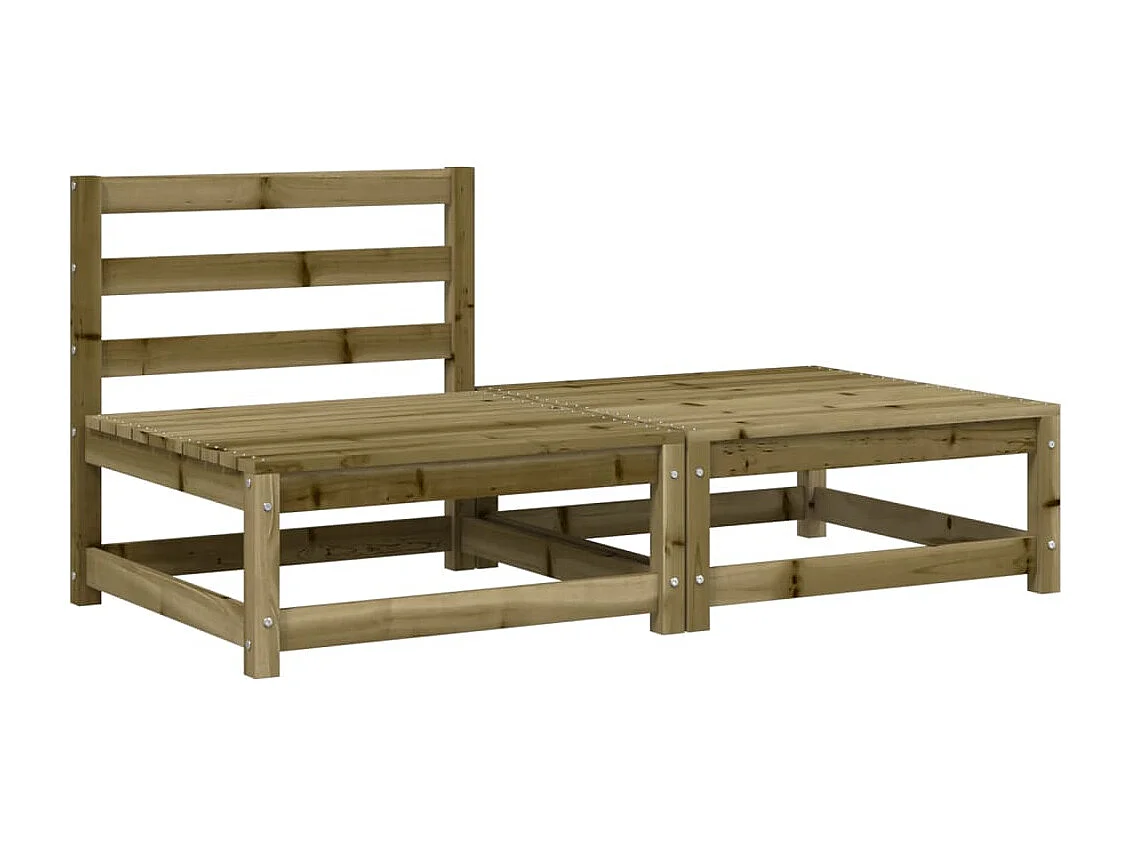 Canapé de jardin sans accoudoirs avec coussins et repose-pieds FR84249