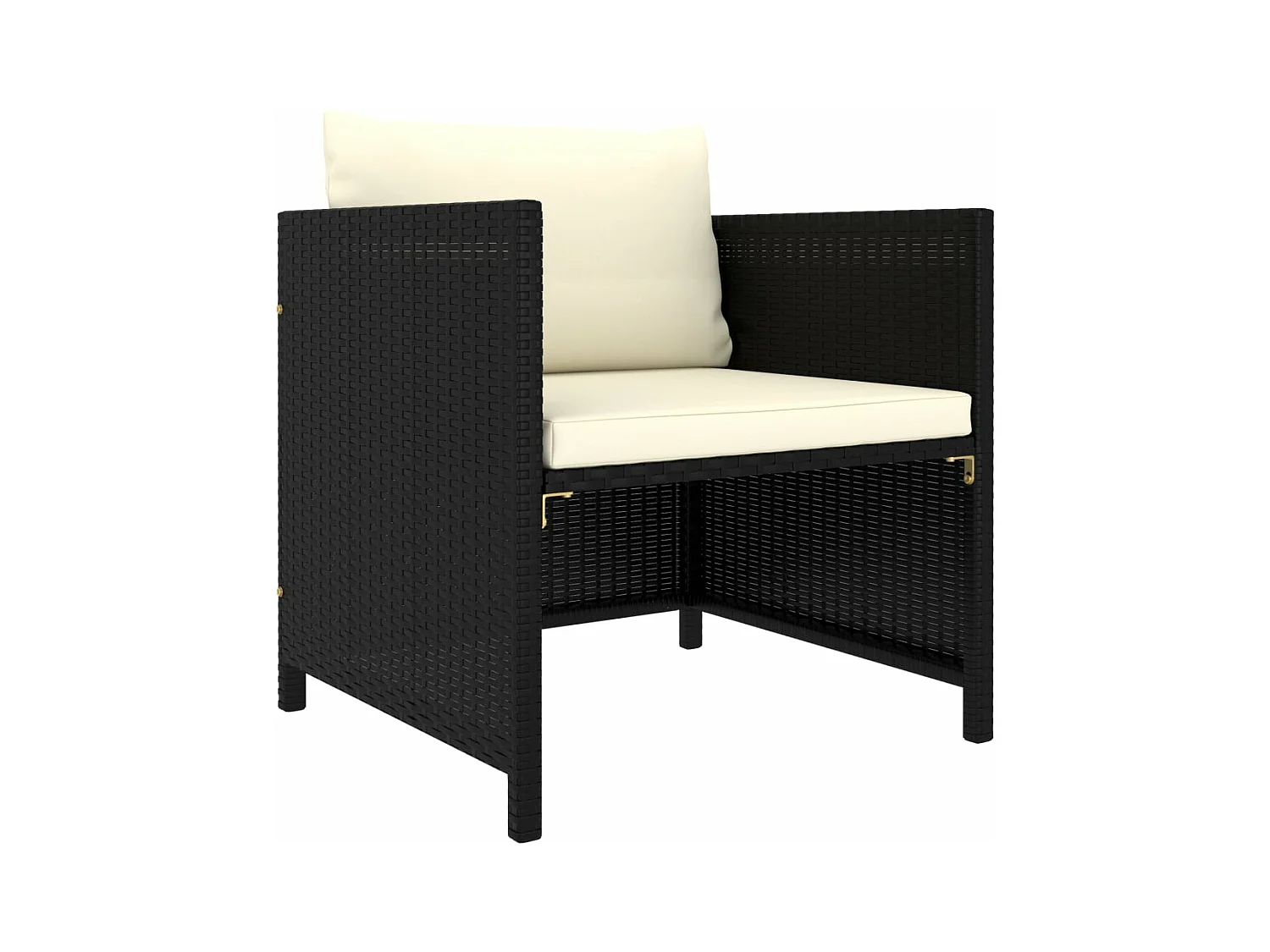 Canapé de jardin avec coussins Noir Résine tressée FR91866