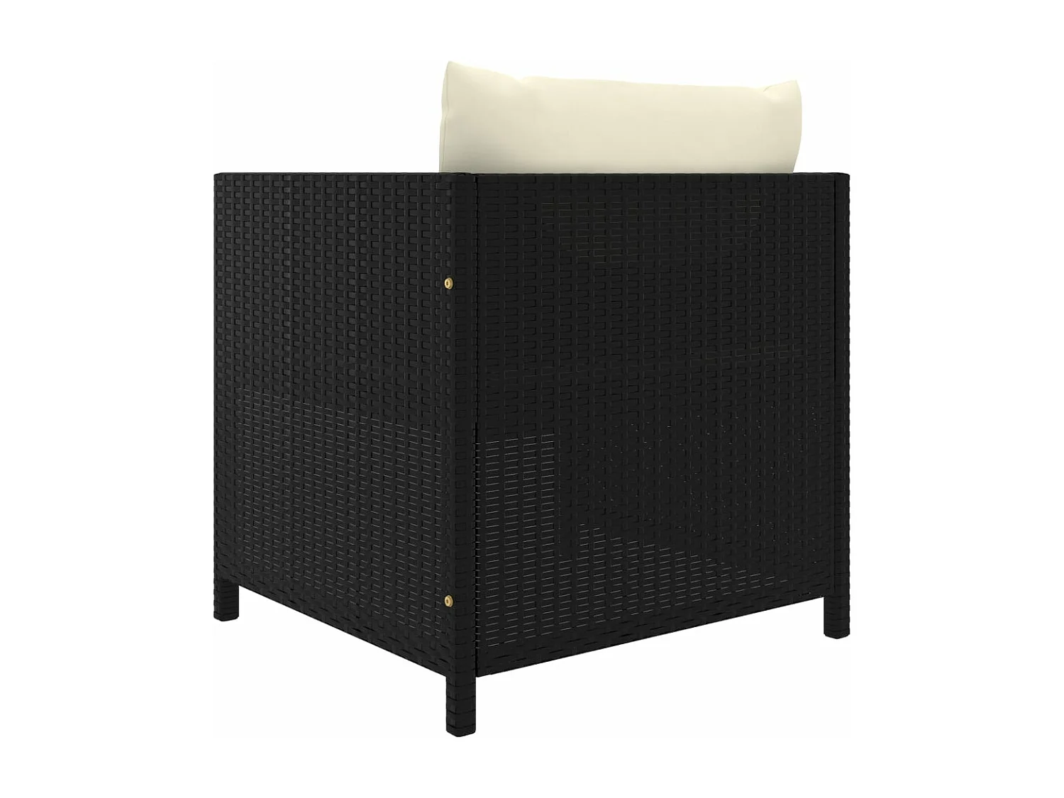 Tuinbank met kussens poly rattan zwart BE876777