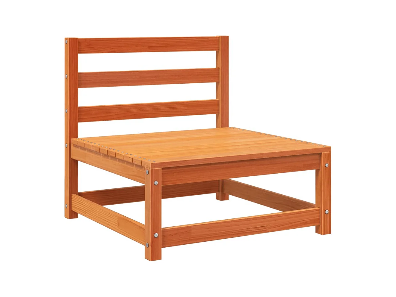 Sofás jardín sin reposabrazos 3 uds madera marrón 70x70x67 cm ES124759