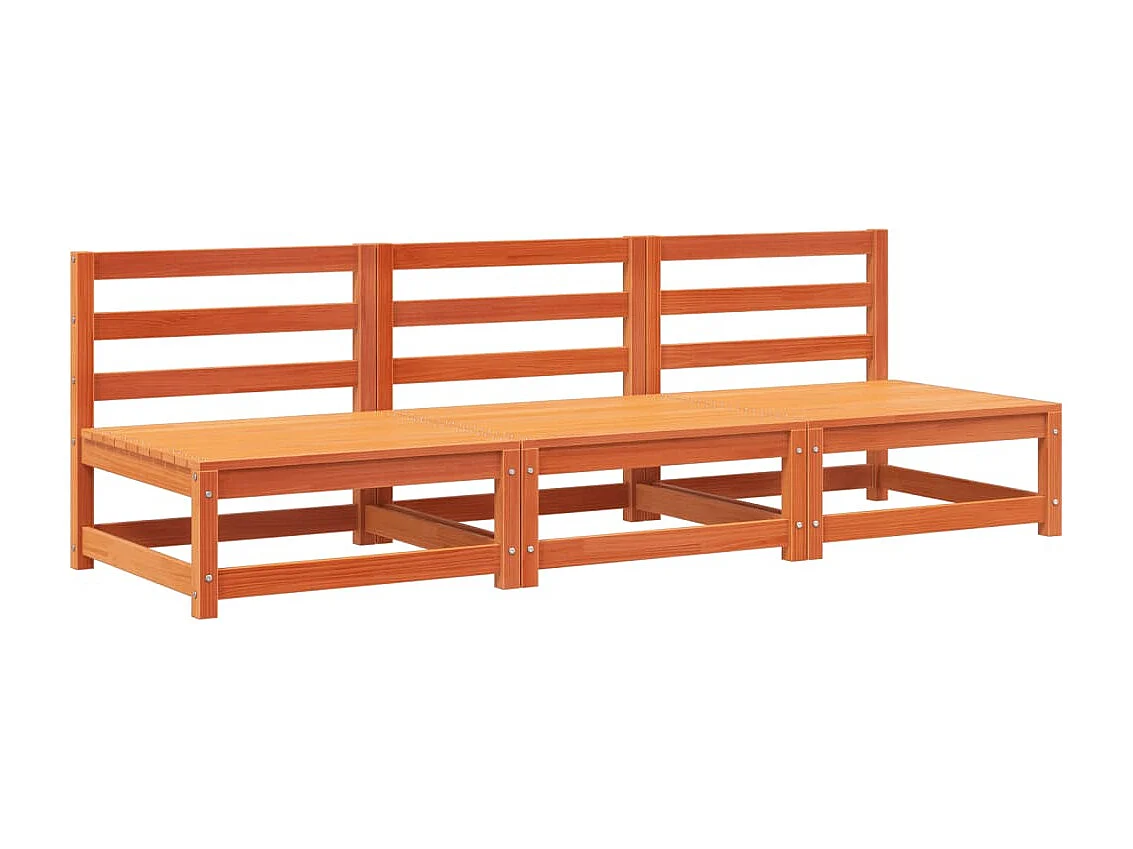 Canapés de jardin cire marron 2 pcs bois de pin massif FR98930