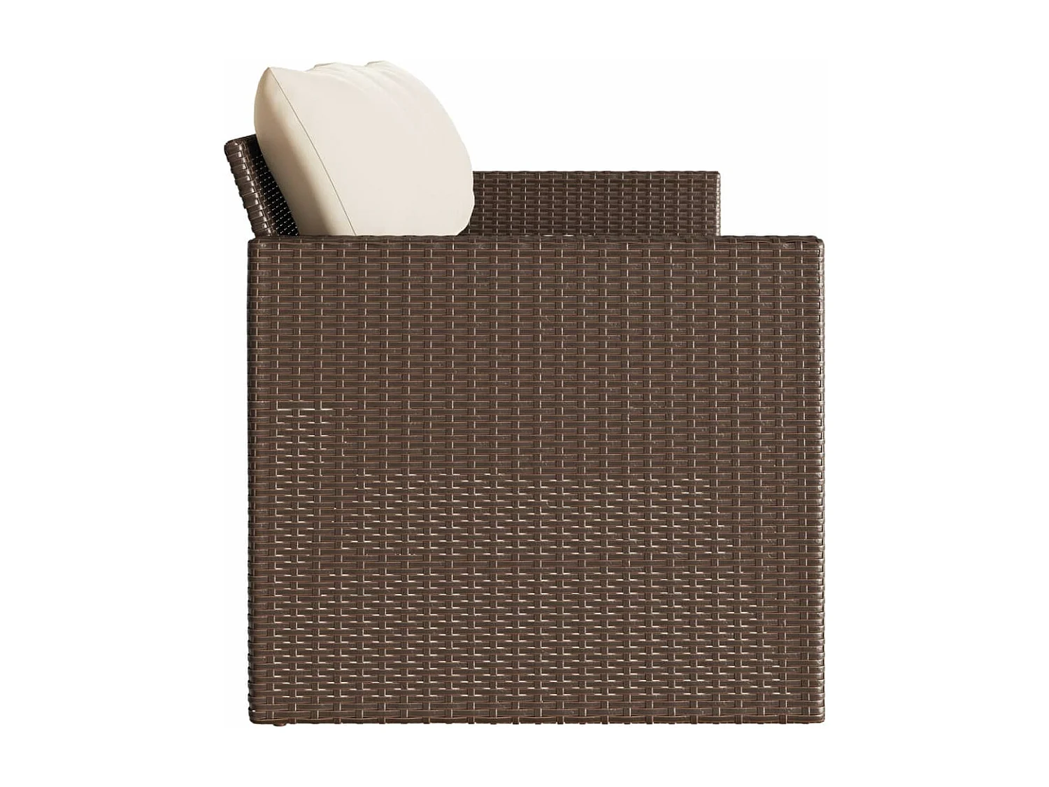 Tuinbank 3-zits met kussens poly rattan bruin BE896520