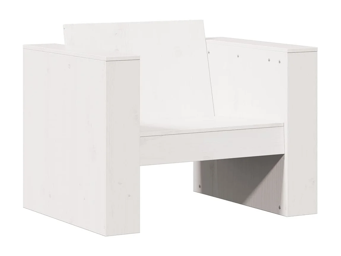 Sofá de jardín madera maciza de pino blanco 79x60x62 cm ES292572