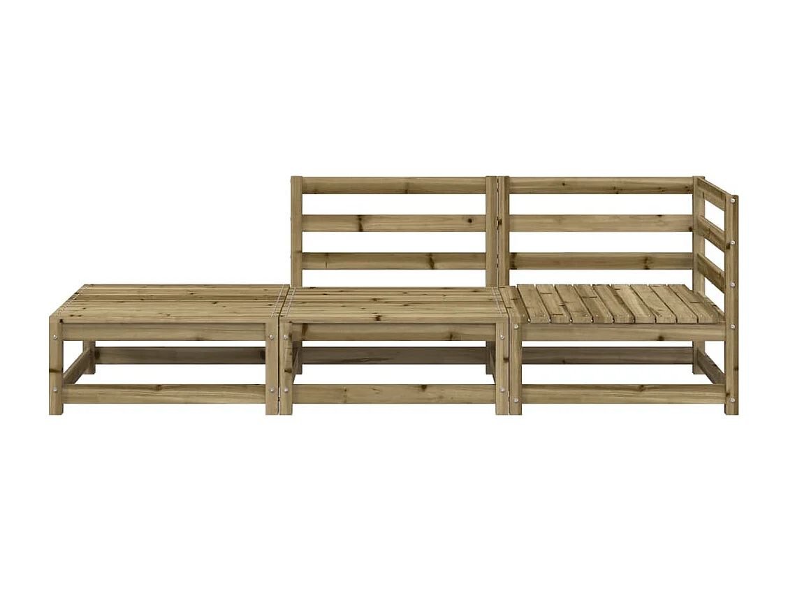 Canapé de jardin et repose-pieds 2 places bois de pin imprégné FR23142