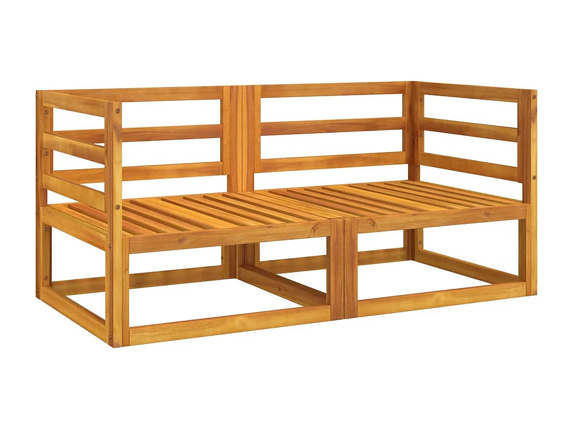 Sofás canto 2 pcs acácia maciça c/ almofadões cinza-acastanhado PT771052