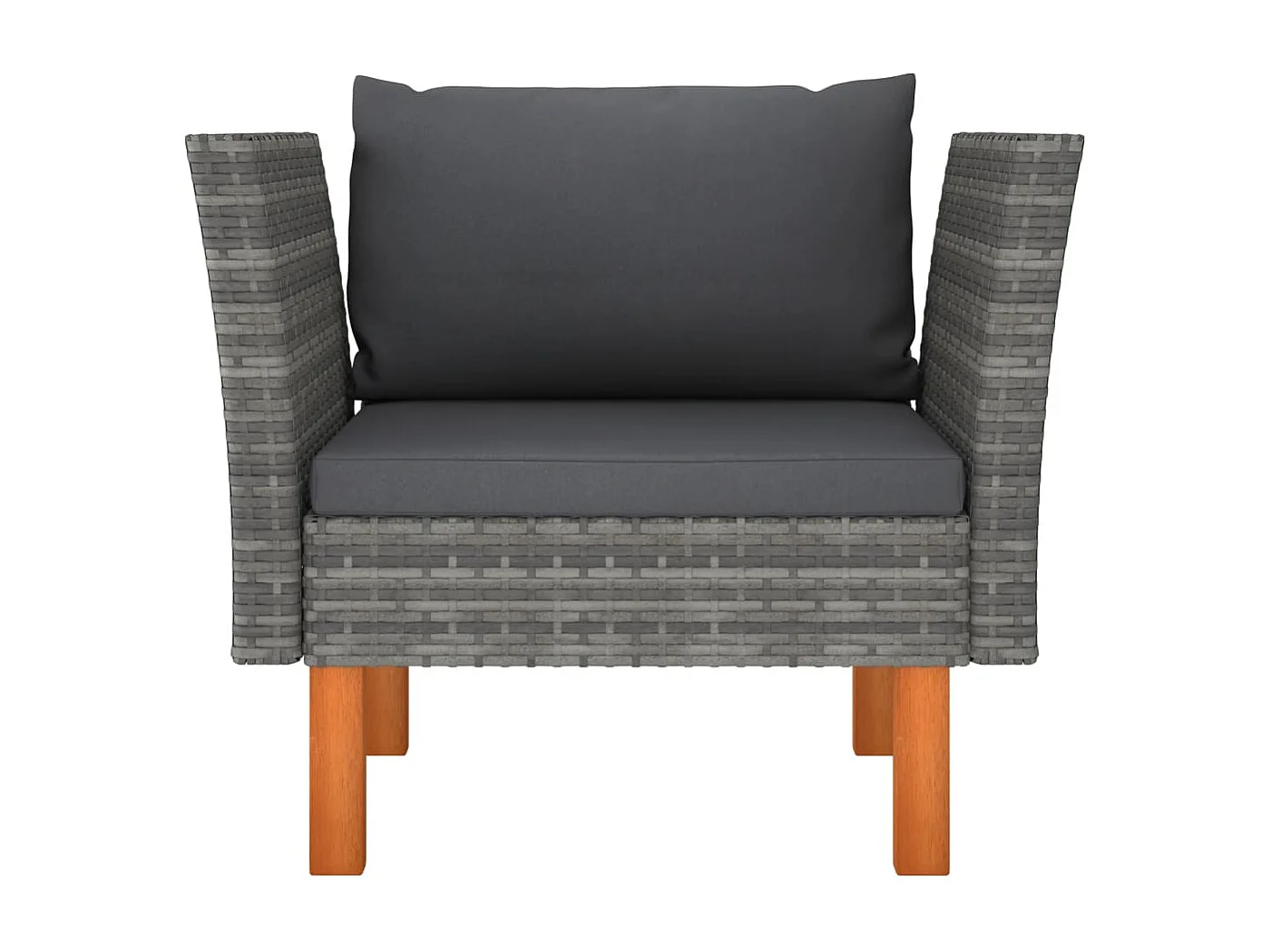 Tuinbank poly rattan en massief eucalyptushout BE506544