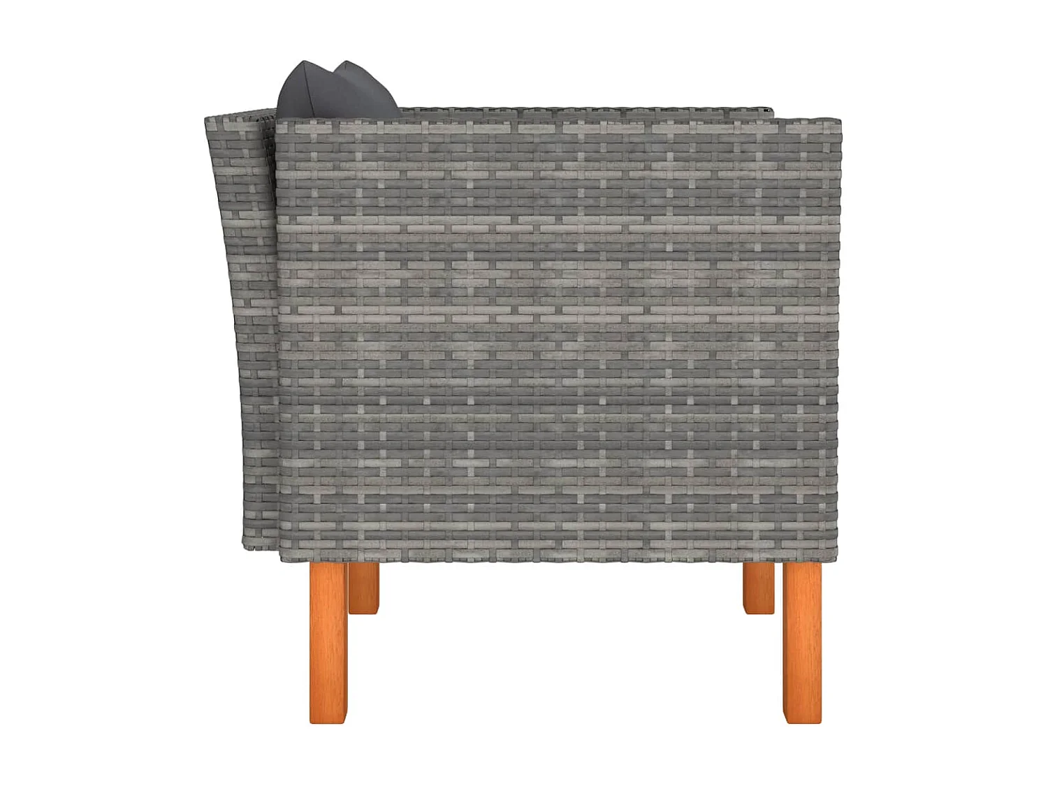 Tuinbank poly rattan en massief eucalyptushout BE506544