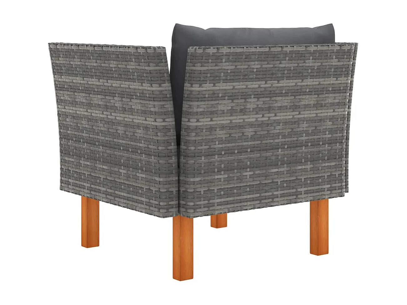 Tuinbank poly rattan en massief eucalyptushout BE506544