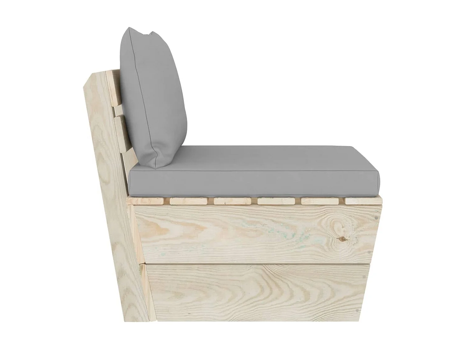 Canapé central palette de jardin avec coussins Épicéa imprégné FR57563