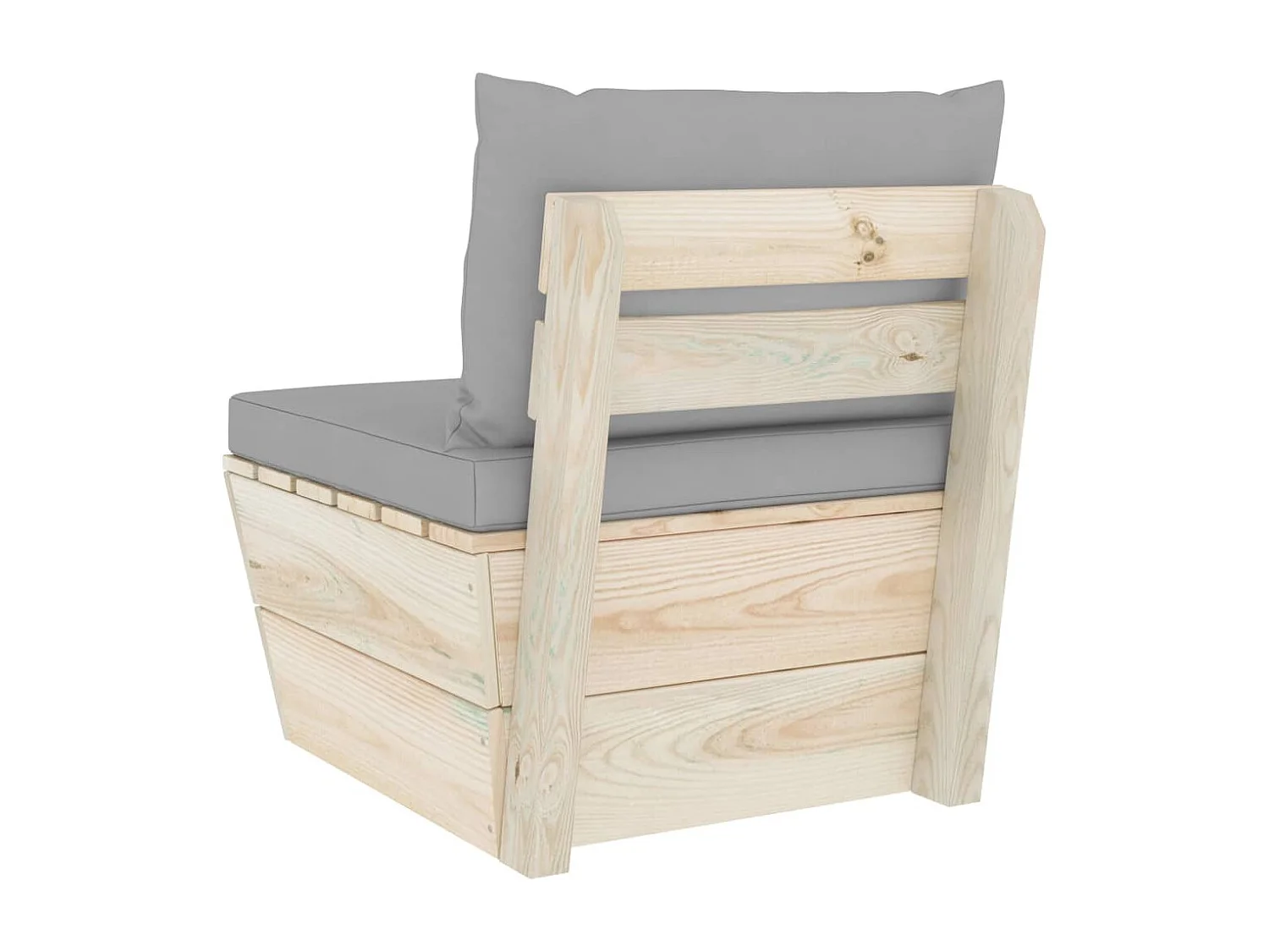 Canapé central palette de jardin avec coussins Épicéa imprégné FR57563