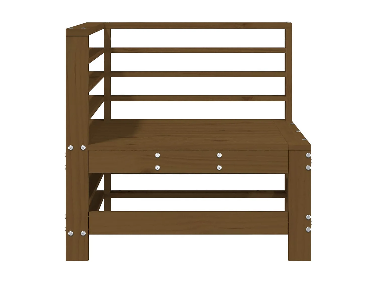 Lot de 2 Canapés d'angle de jardin marron miel bois de pin solide FR91672