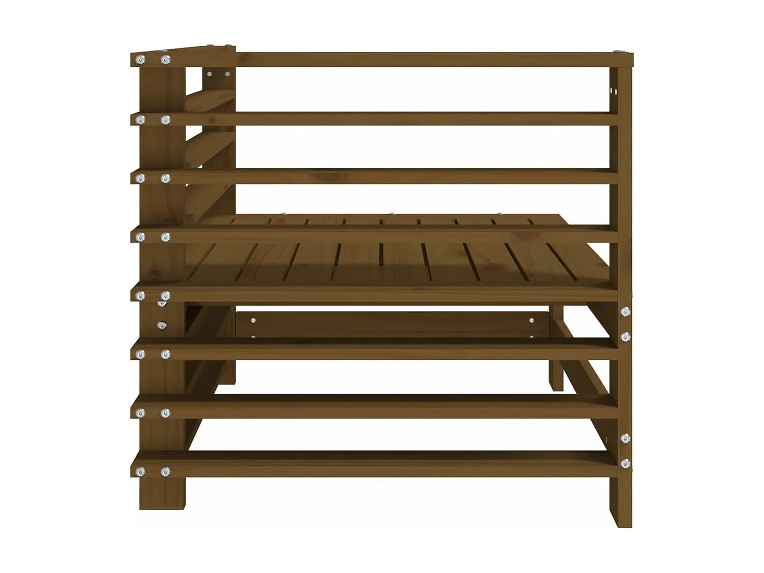 Lot de 2 Canapés d'angle de jardin marron miel bois de pin solide FR91672