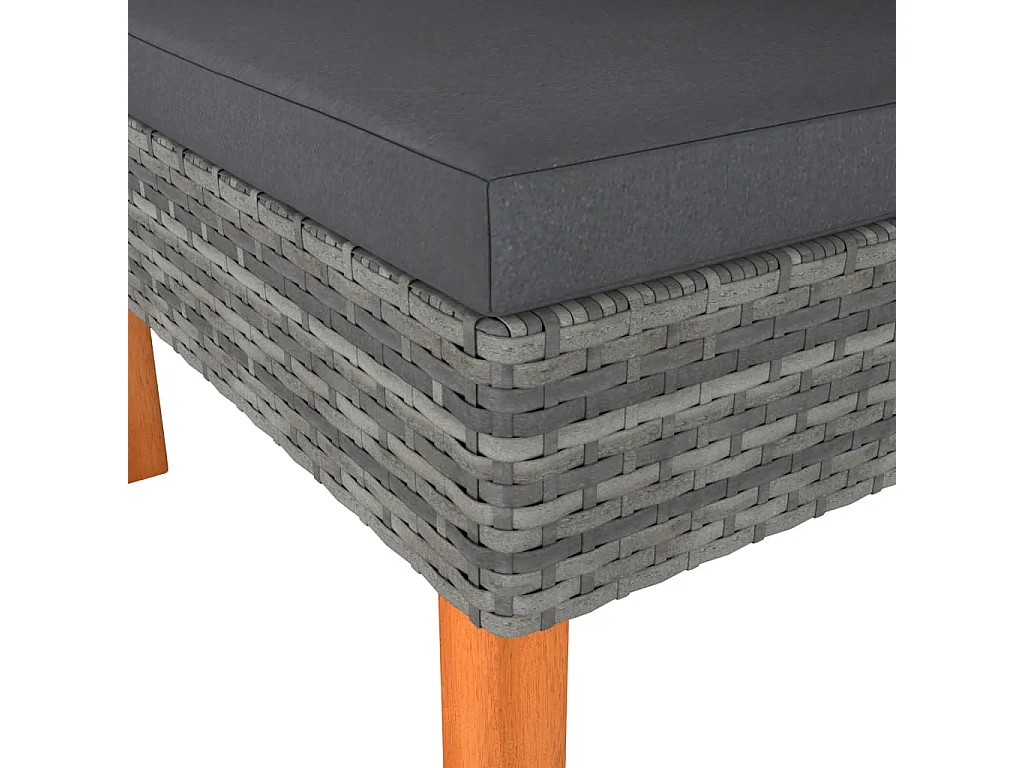 Lot de 2 Canapés d'angle Résine tressée et bois d'eucalyptus massif FR45157