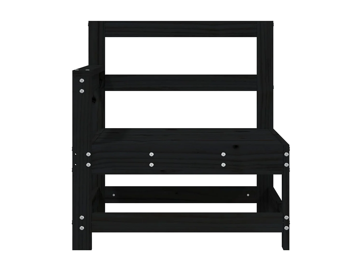 Tuinhoekbanken 2 st massief grenenhout zwart BE302760