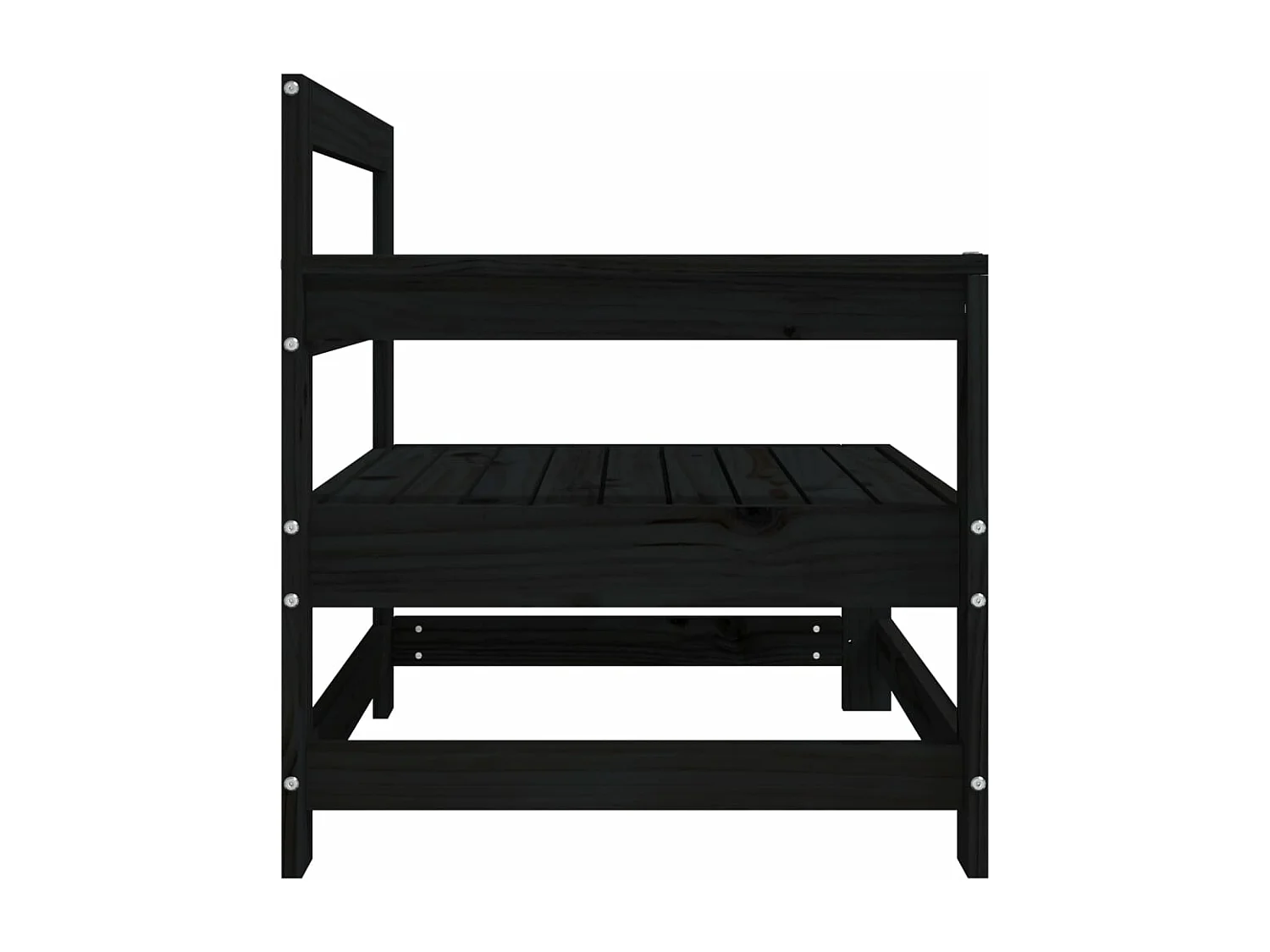 Tuinhoekbanken 2 st massief grenenhout zwart BE302760