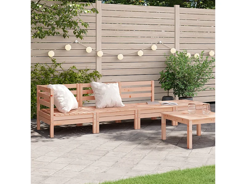 Sofá de 4 lugares para jardim madeira de douglas maciça PT860719