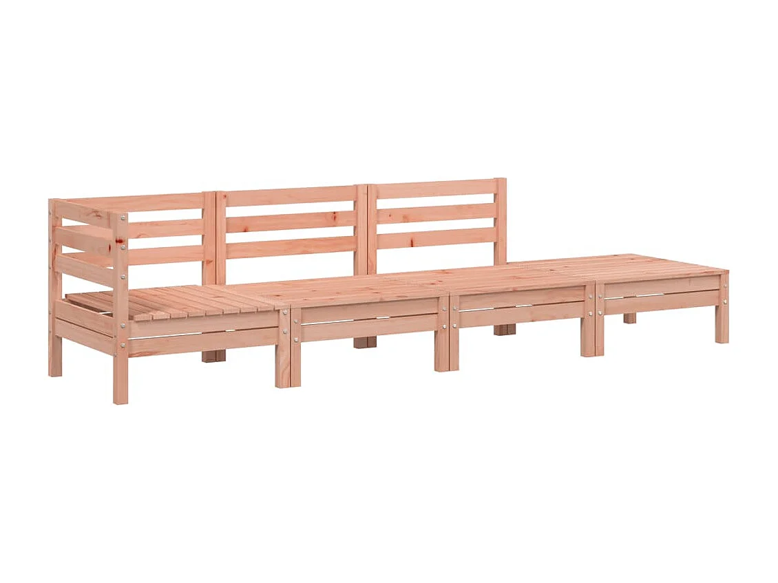 Sofá de 4 lugares para jardim madeira de douglas maciça PT860719